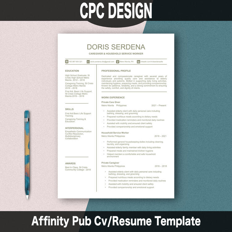 Affinity Publisher CV/Resume Template