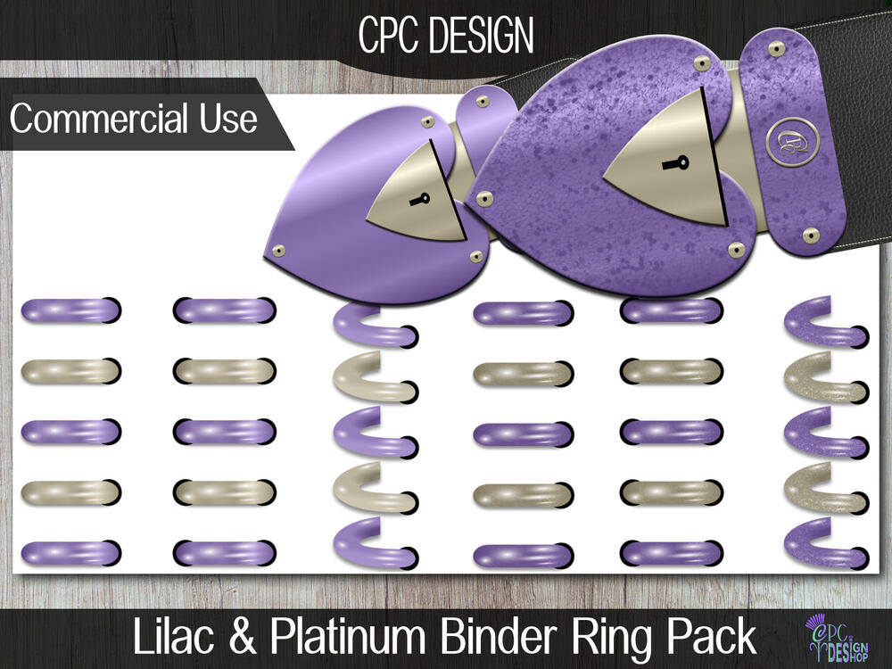Lilac & Platinum Binder Ring Pack