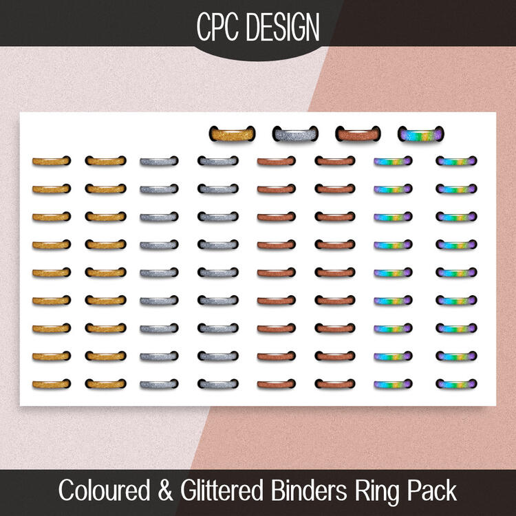 Coloured & Glittered Binder Rings
